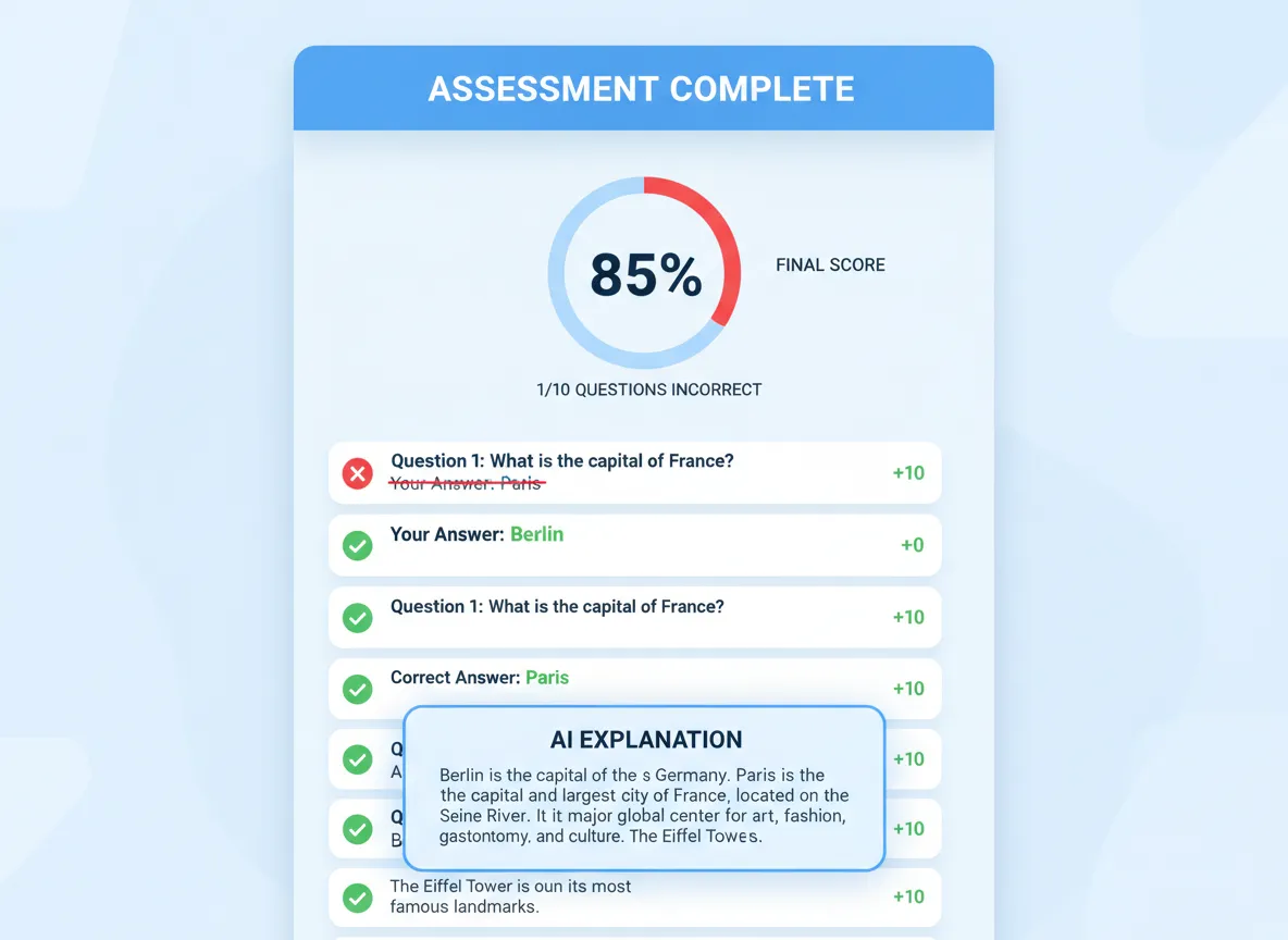 Adaptive Assessment with instant feedback