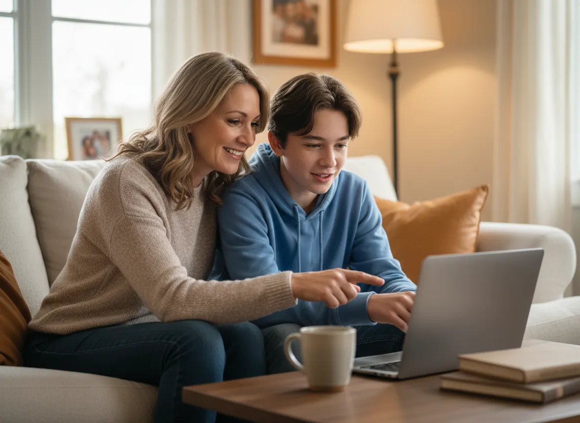 Parent supporting their child's learning