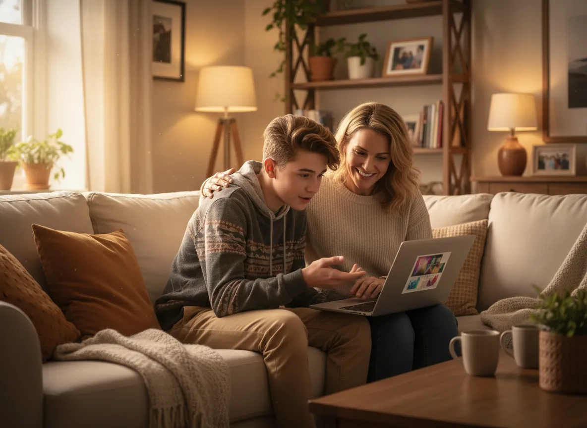 Parent supporting their child's learning